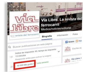 El perfil de Facebook de Vía Libre supera los 10.000 seguidores