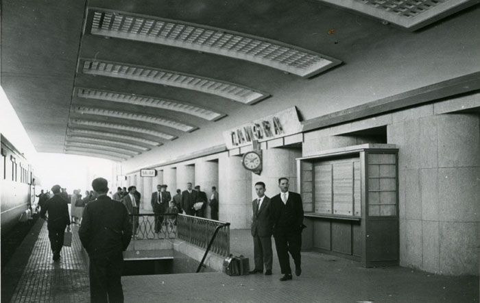 Estacin nueva de Zamora, lado andenes en una imagen de 1958. Foto Coleccin Juna Bautista Cabrera Prez-Caballero. AHF