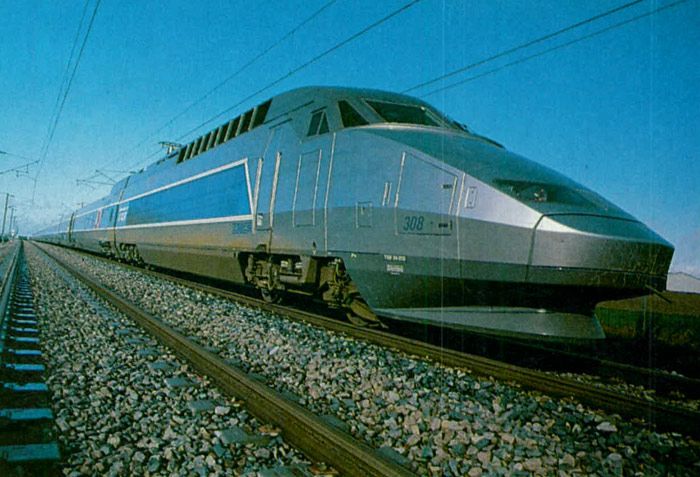 EI TGV Atlntico realiza pruebas en 1989 a 300 km/h.