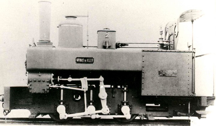 Foto de fbrica de la segunda locomotora del lote de las Corpet de la Sociedad Hullera Espaola. Archivo Museo del Ferrocarril de Asturias