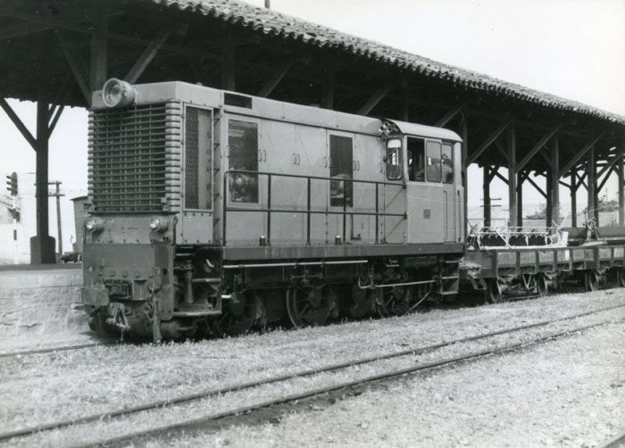 Tren de mercancas en la estacin de Gallur. Fotografa a de Jordi Casaponsa. Fondo ngel Lpez Sanz. Foto Archivo EuskoTren/Museo Vasco del Ferrocarril