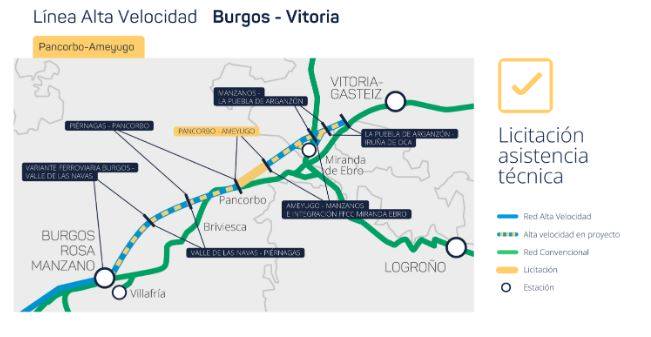 A licitacin la asistencia tcnica para construir el primer tramo de la lnea de alta velocidad Burgos-Vitoria