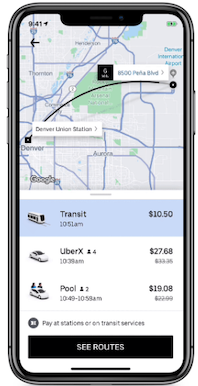 Uber Transit facilita la compra de billetes de ferrocarril en la ciudad estadounidense de Denver 