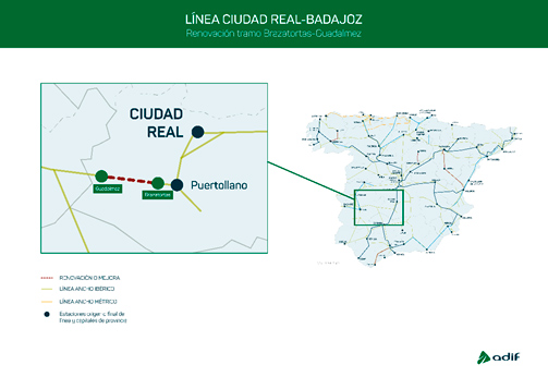 A licitacin la renovacin de va del tramo Brazatortas-Guadalmez en la provincia de Ciudad Real