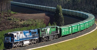 Trenes de 120 vagones conectan el principal corredor agroindustrial de Brasil