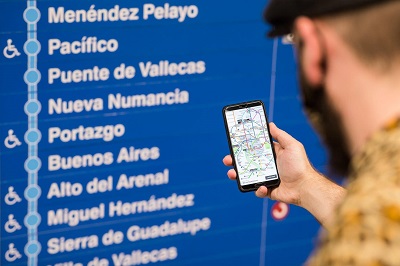El plano digital de Metro de Madrid, disponible en todas las estaciones de la red