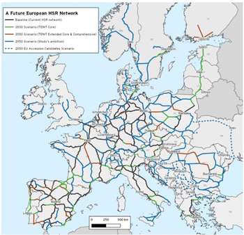 Un estudio propone la expansión masiva de la red de alta velocidad en Europa