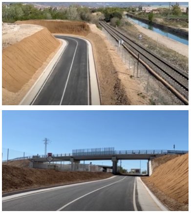 Finalizado el nuevo paso elevado sobre la línea Lleida-La Pobla