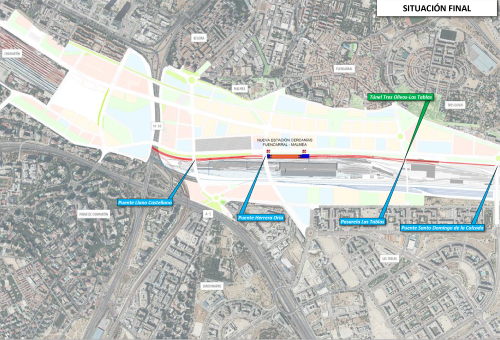 Primer paso para la construcción de la estación de cercanías de Fuencarral-Malmea, en Madrid