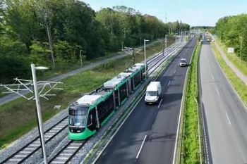 Primera prueba de una nueva lnea del ferrocarril ligero en Copenhague