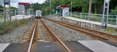 Supresin de un paso a nivel entre andenes en la estacin vizcana de Vedia 