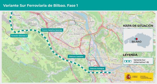 Aprobado el estudio informativo de la Variante Sur ferroviaria de Bilbao 