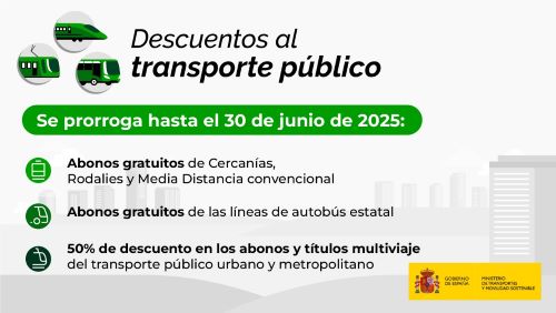 Prorrogados hasta junio los abonos de transporte con descuentos de hasta el 100 por cien