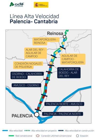 A licitacin dos proyectos para electrificar y montar la va de la lnea de alta velocidad Palencia-Cantabria