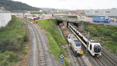 Avances en la construccin de la lnea 5 del Metro de Bilbao, a su paso por Basauri