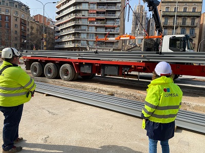 First phase of the works to connect the Barcelona tramway along Diagonal