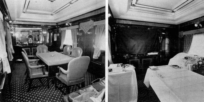 Sala de reuniones del tren especial de Renfe preparado para la visita a España del papa Juan Pablo II en 1982. Recorrió 4.500 kilómetros siguiendo a su santidad, quien finalmente no lo utilizó.