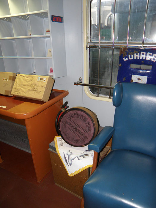 Otro de los espacios musealizados del interior del Tren Azul dedicado a la memoria de los ambulantes de Correos