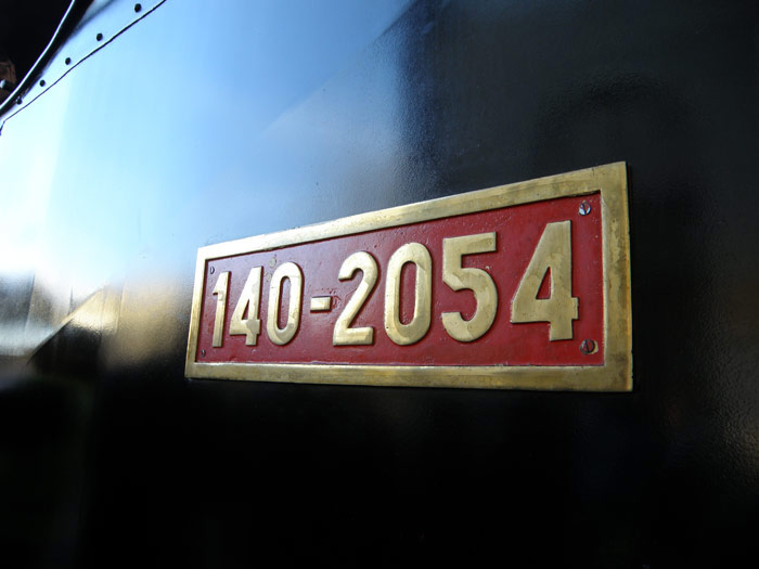 Chapa de matrícula de la locomotora de vapor protagonista del Día de Puertas Abiertas