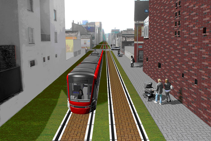 Tramo del nuevo bulevar urbano creado junto a las vías