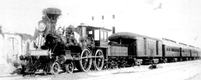 Tren inaugural de la lnea Barcelona a Vilanova en diciembre de 1881.