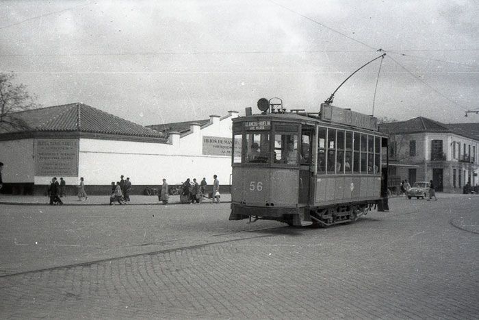 El tranva 56 fotografiado en la lnea de Hueln. Fotografa de Trevor Rowe. Archivo EuskoTren/Museo Vasco del Ferrocarril